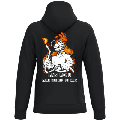 Sweat noir avec motif de soudeur en flammes