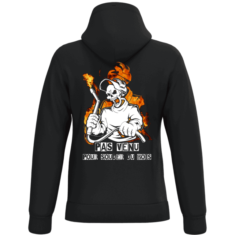 Sweat noir avec motif de soudeur en flammes