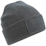 bonnet personnalisé ultra chaud avec patch amovible gris