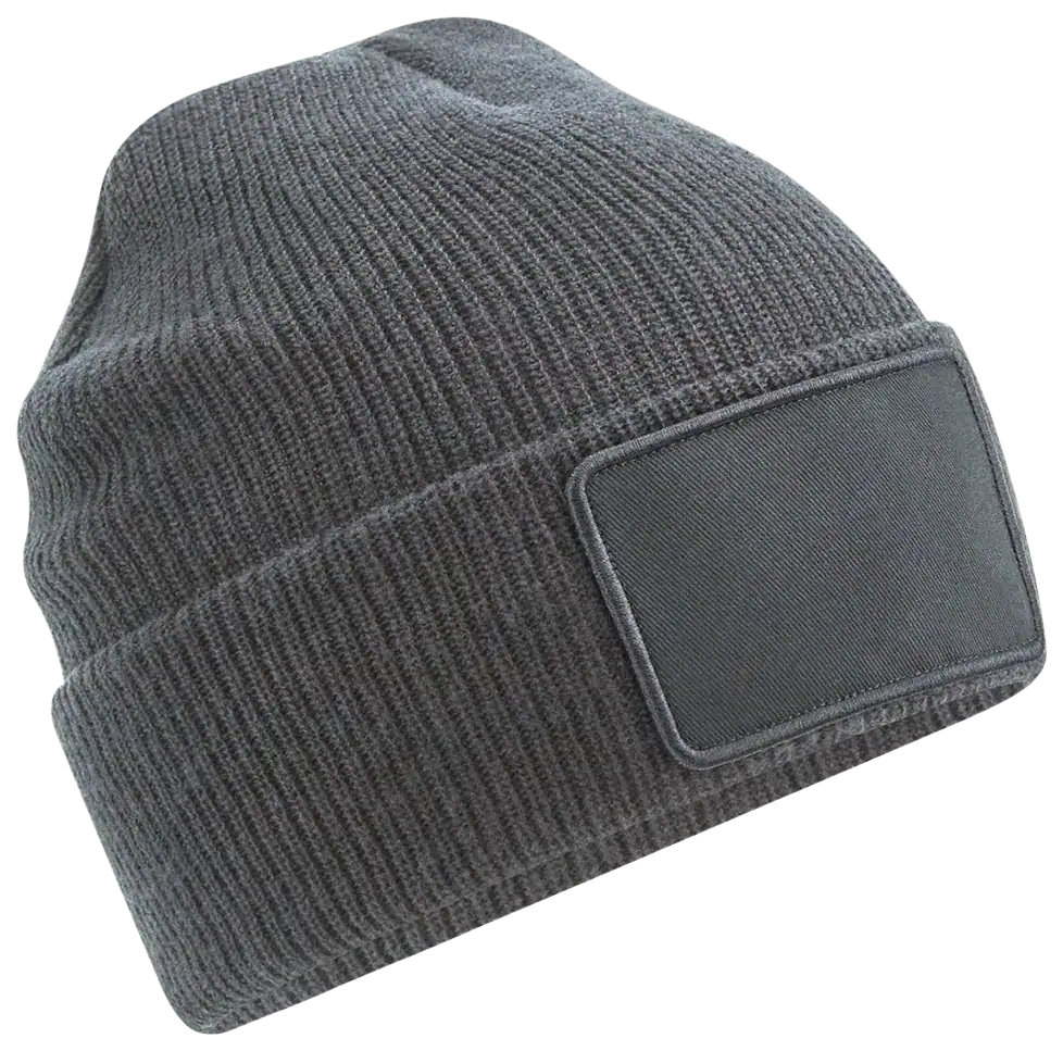 bonnet personnalisé ultra chaud avec patch amovible gris