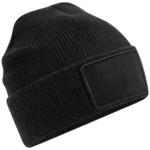 bonnet personnalisé ultra chaud avec patch amovible noir
