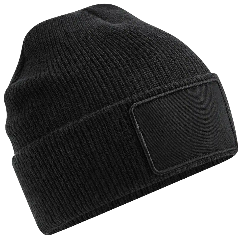 bonnet personnalisé ultra chaud avec patch amovible noir