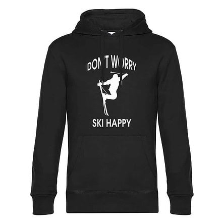 SWEAT NOIR DONT WORRY SKI HAPPY