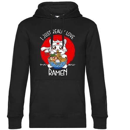 Sweat-shirt à capuche Ramen Chat Japon