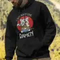 Sweat à capuche noir chat ramen japonais porté par un homme – I Just Really Love Ramen – Pilou Shop 64