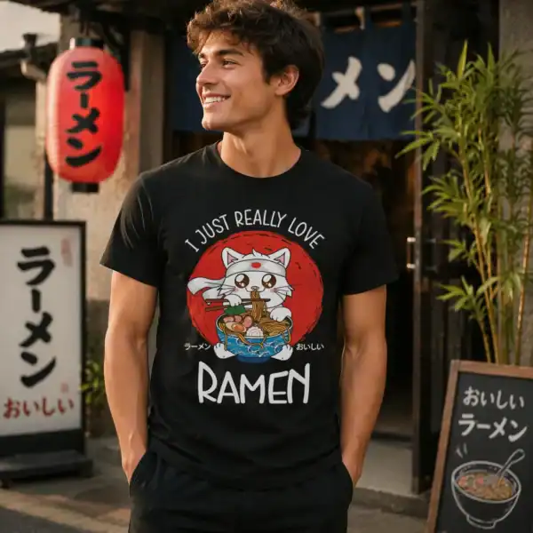 t shirt ramen chat kawaii – i just really love ramen