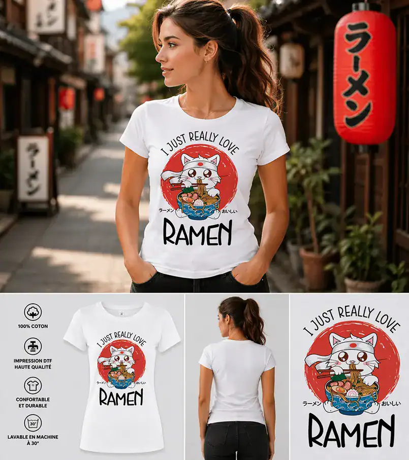 t shirt ramen chat kawaii – i just really love ramen