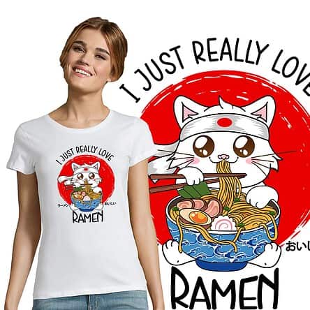 TEE SHIRT FEMME RAMEN LOVE JAPANESE FOOD