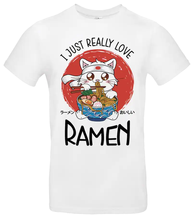 t shirt – i just really love ramen blanc homme