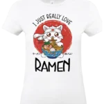t shirt – i just really love ramen blanc femme