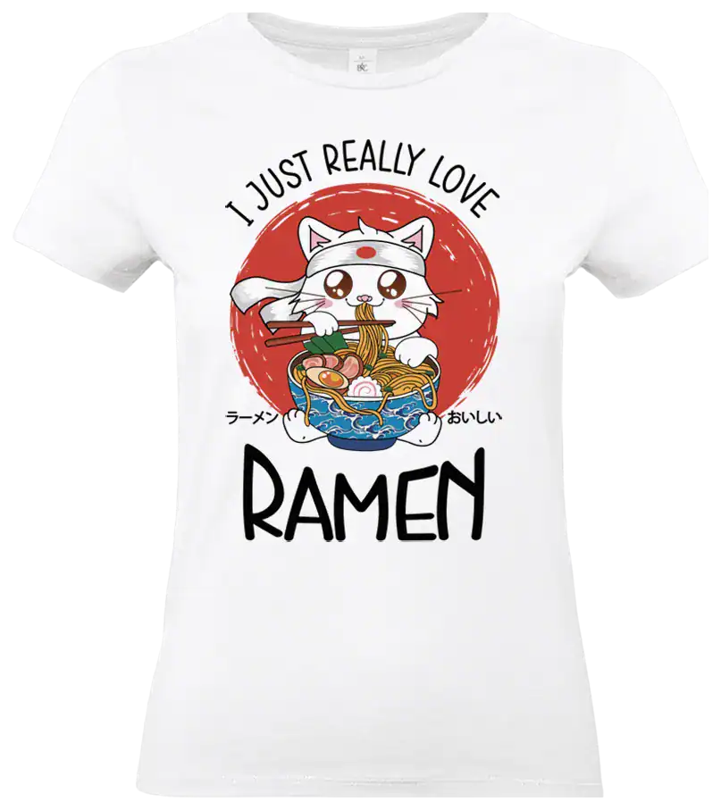t shirt – i just really love ramen blanc femme