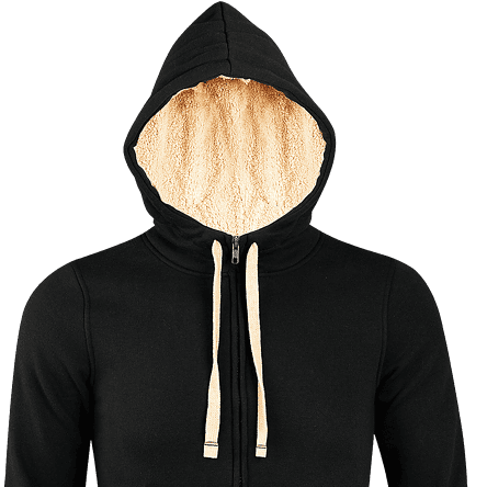 VESTE HIVER SHERPA CAPUCHE NOIR