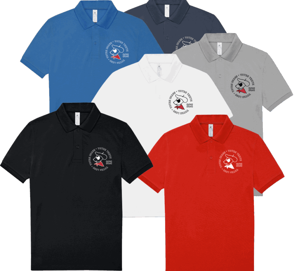 Polos colorés avec logo brodé.