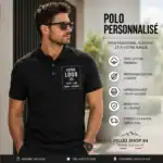 polo personnalisé homme – impression dtf premium, logo, texte ou visuel