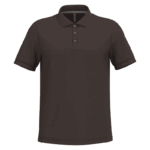 polo premium – personnalisation ultra pro Polo marron à manches courtes et col boutonné.