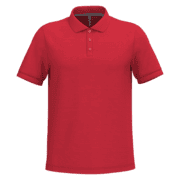 Polo rouge à manches courtes.
