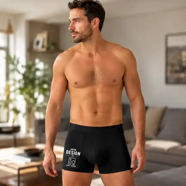 boxer personnalisé homme – cadeau fun avec texte photo ou logo
