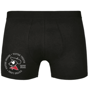 Boxer noir avec dessin personnage à personnaliser.