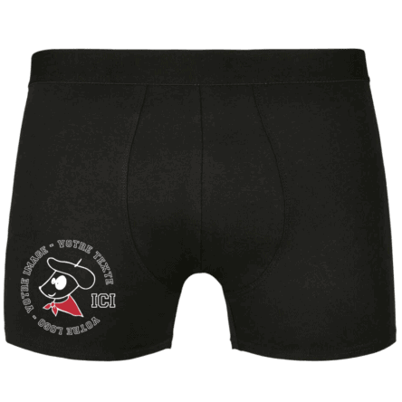 Boxer noir avec dessin personnage à personnaliser.