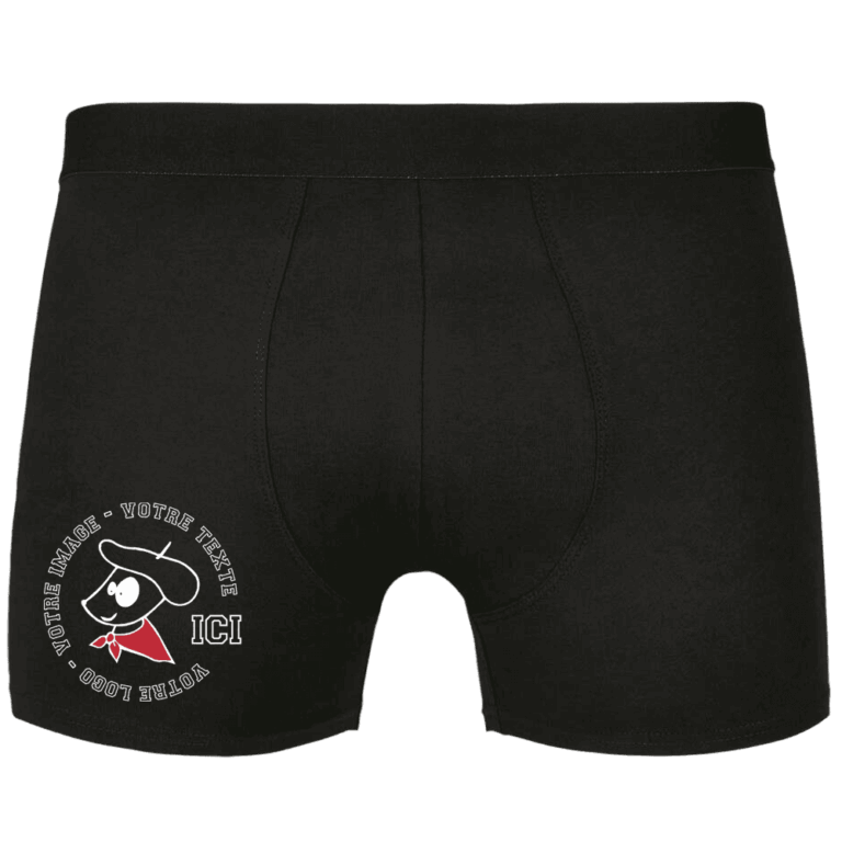 boxer caleçon personnalisé noir pilou shop 64
