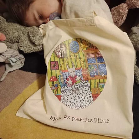 Sac Tote Bag "Mon Sac pour chez Mamie"  - Abi illustration -