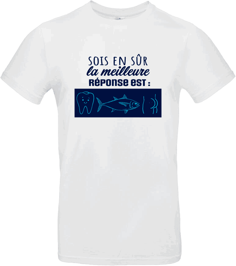T-shirt humour rébus dans ton cul blanc