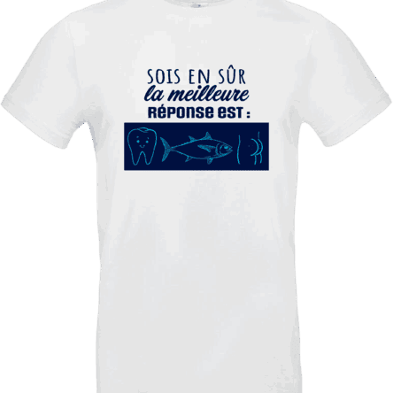T-shirt humour rébus dans ton cul blanc