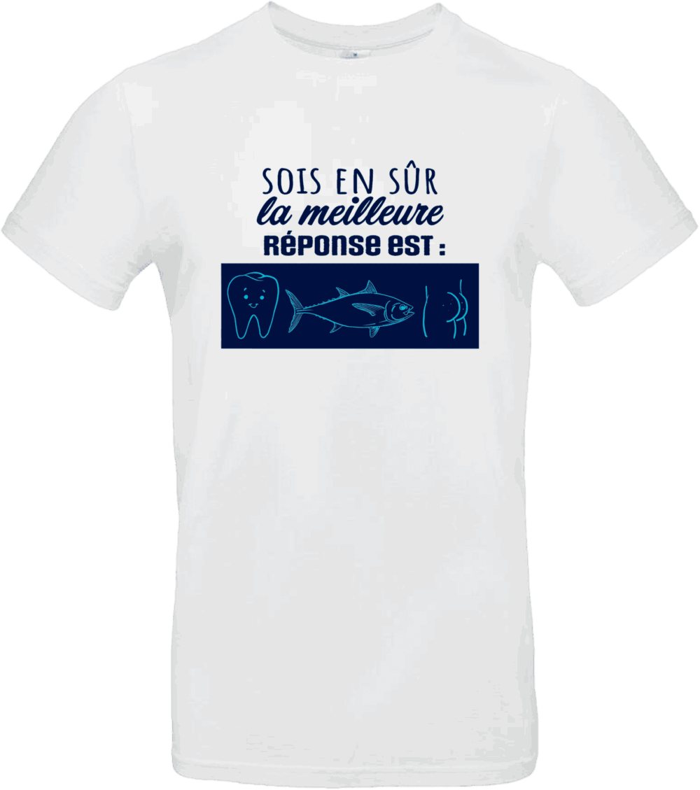 T-shirt humour rébus dans ton cul blanc