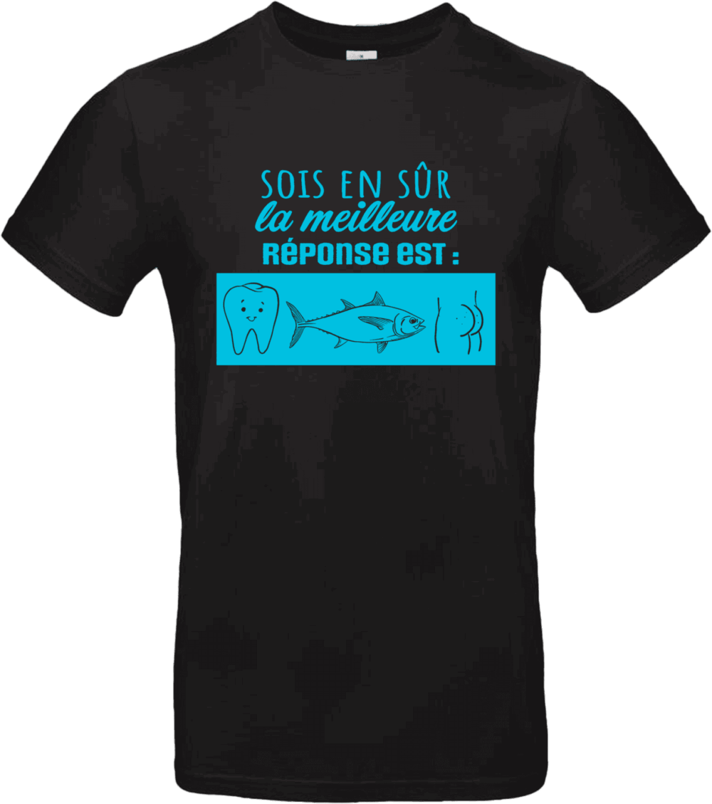 T-shirt humour rébus dans ton cul noir