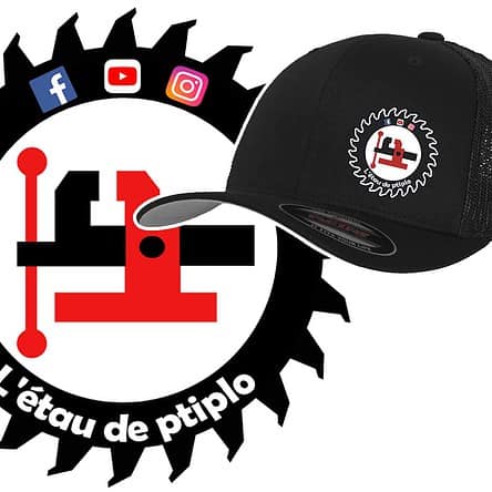 casquette flexfit noir avec logo etau de ptiplo