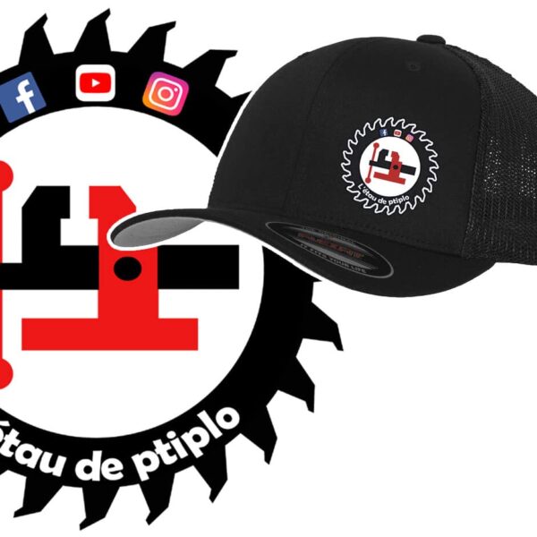 casquette flexfit noir avec logo etau de ptiplo