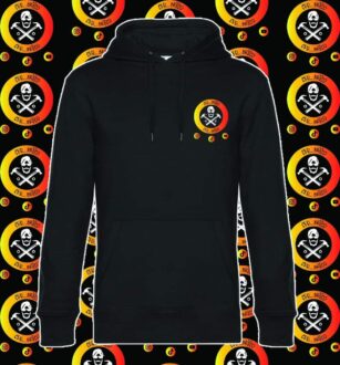 sweat a capuche noir avec logo orange ced brico