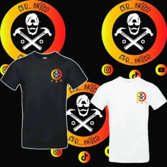 tee shirt noir et tee shirt blanc personnalise logo ced brico orange