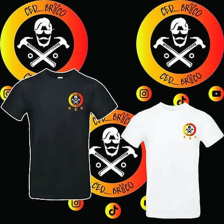 tee shirt noir et tee shirt blanc personnalise logo ced brico orange