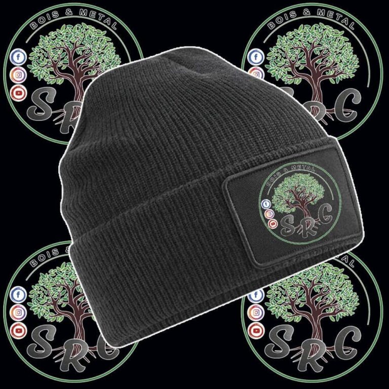 bonnet hiver noir avec arbre de vie