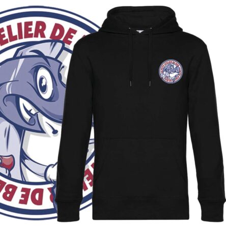 sweat noir avec logo requin marteau