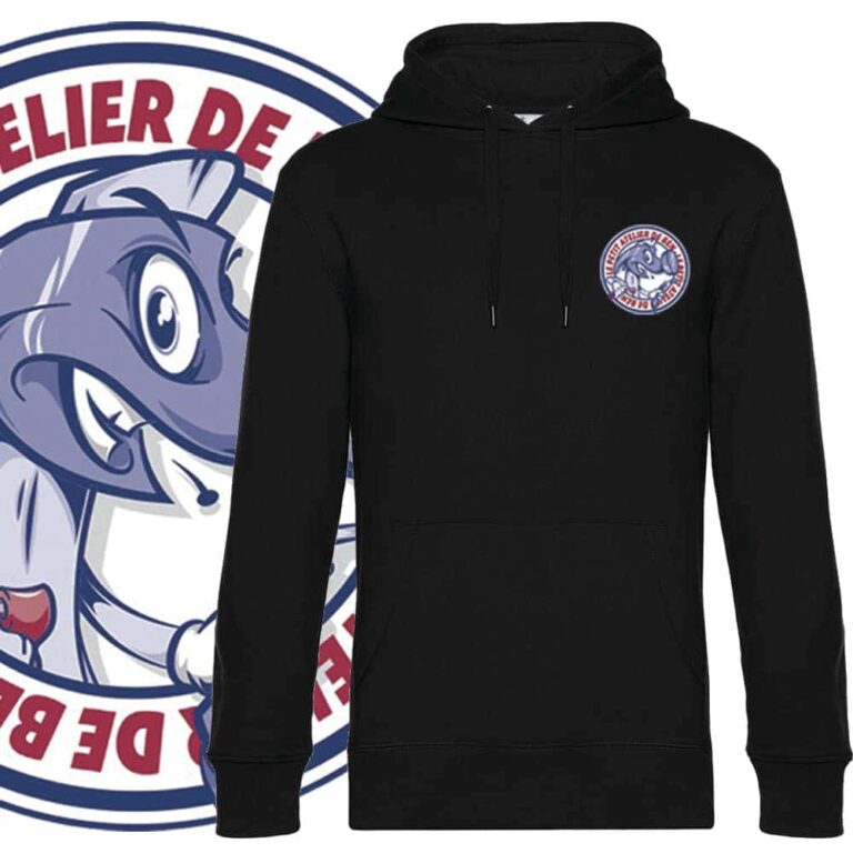 sweat noir avec logo requin marteau