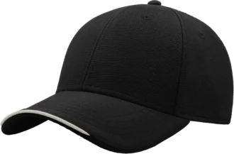 Casquette Atlantis Estoril noire personnalisable visière contrastée marquage DTF Pilou Shop 64 Pau