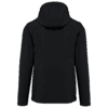 Veste noire à capuche vue de dos.
