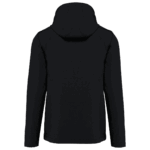 Veste noire à capuche vue de dos.