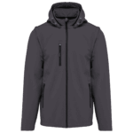 Veste noire avec capuche et poches zippées.