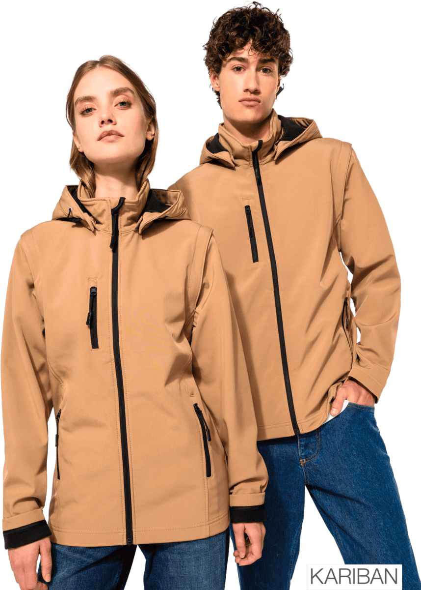 Vestes beige à capuche Kariban unisexes