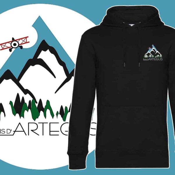 sweat noir avec logo avion