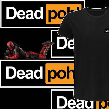 t shirt noir avec logo pornhub detourné