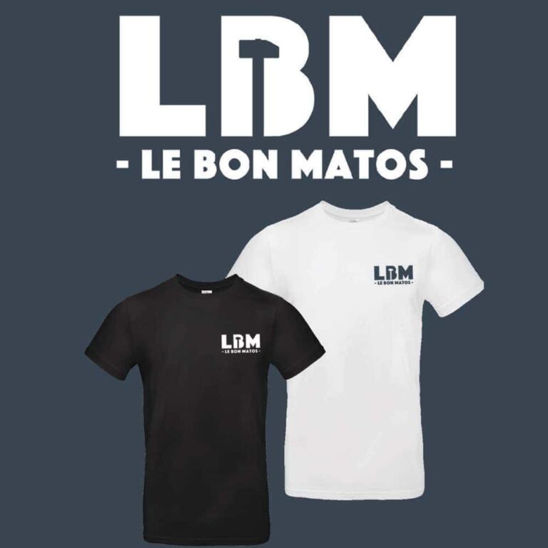 2 t shirts avec inscription LBM le bon matos