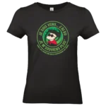 T-shirt noir humour alcool avec message drôle et visuel circulaire imprimé en DTF haute qualité – Pilou Shop 64
