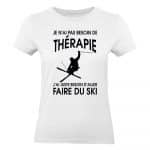 T shirt femme BLANC SKI THERAPIE