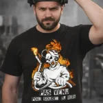 t shirt soudeur pas venu pour souder du bois design squelette flamme impression dtf pilou shop 64