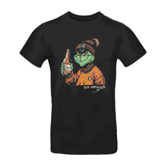 T-shirt noir avec illustration Yeti cartoon.