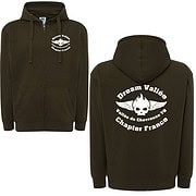 Sweat à capuche vert avec logos blanc Dream Vallée.